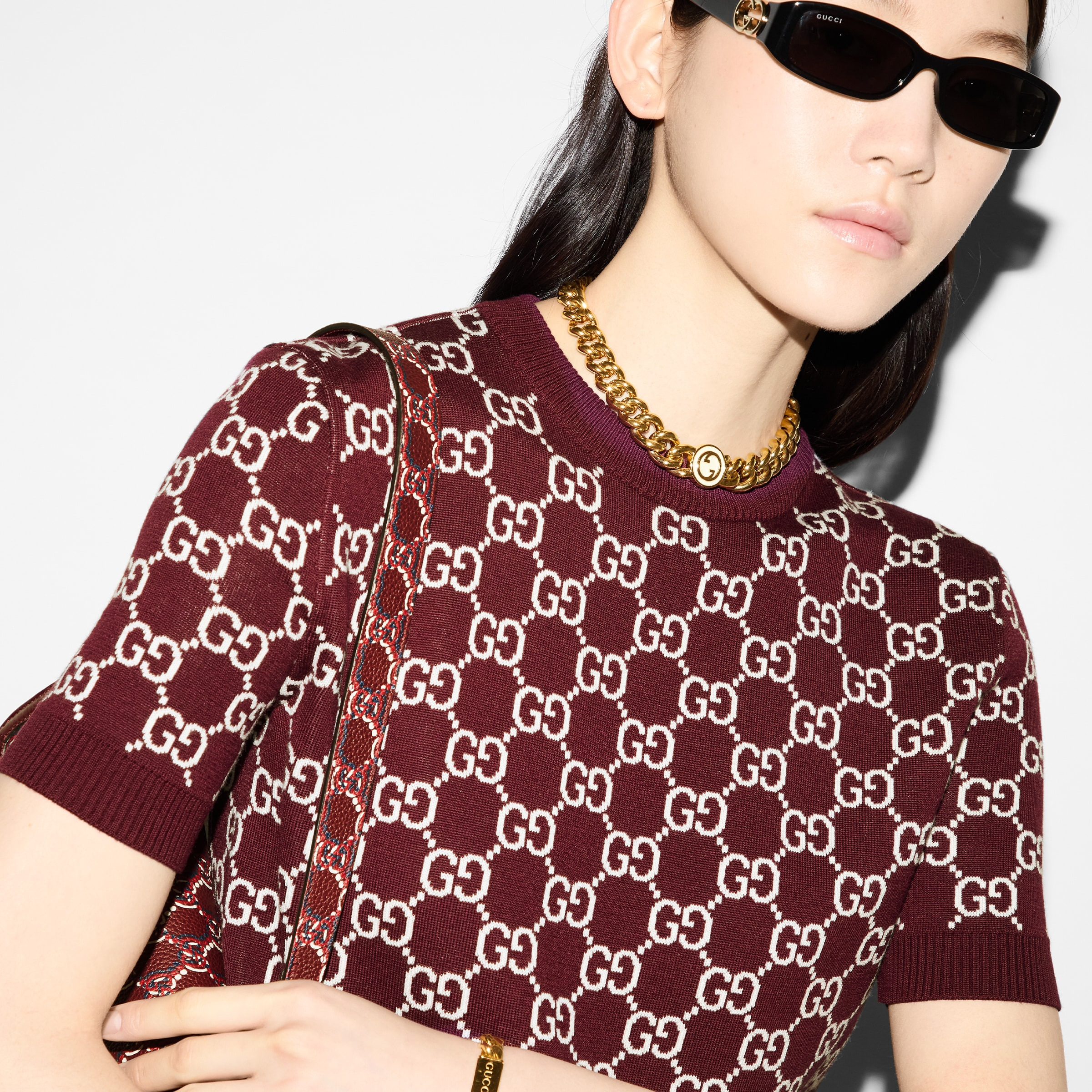 Reversible GG wool jacquard top - 5