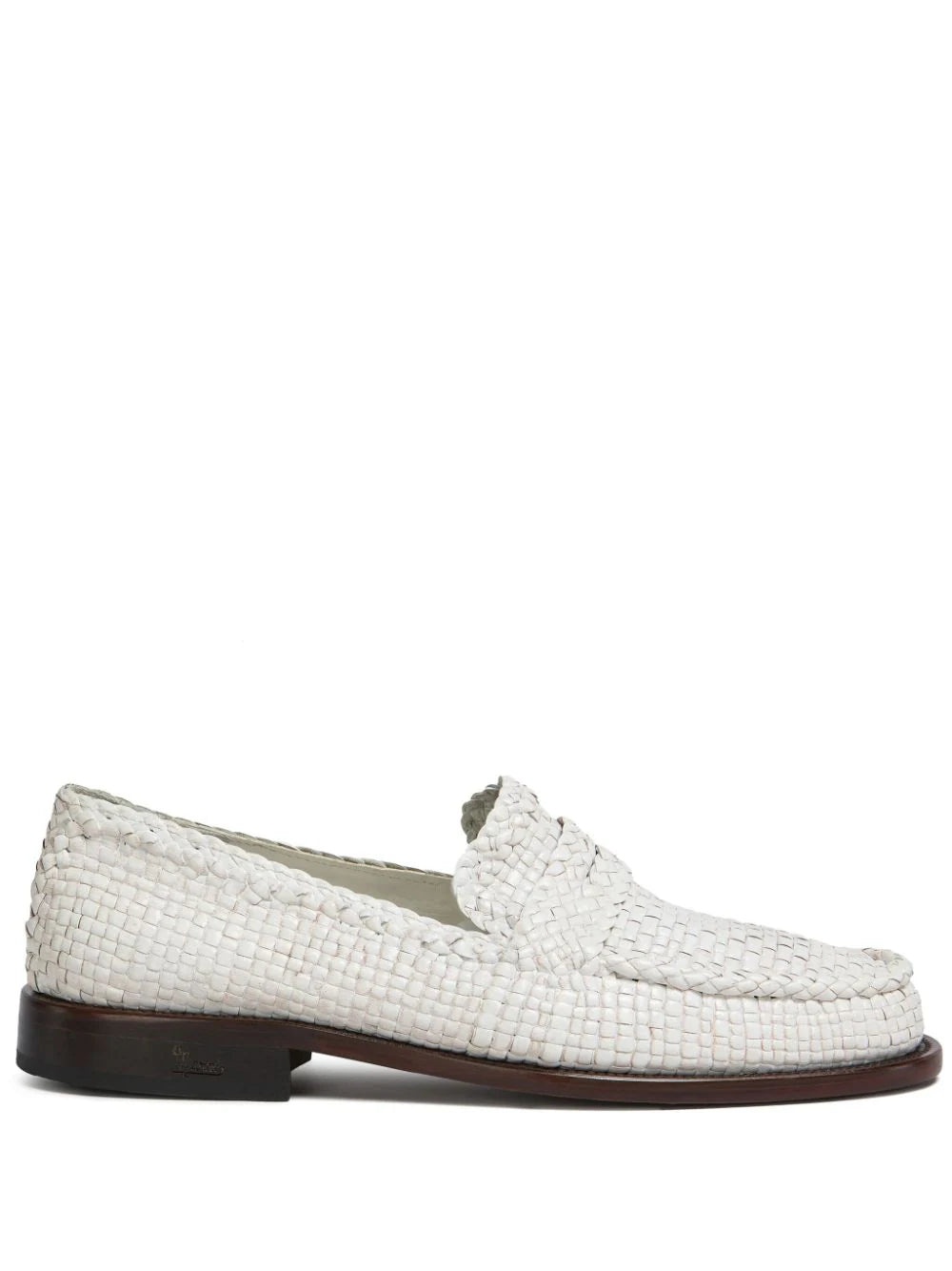 Interwoven-Design Leather Loafers - 1