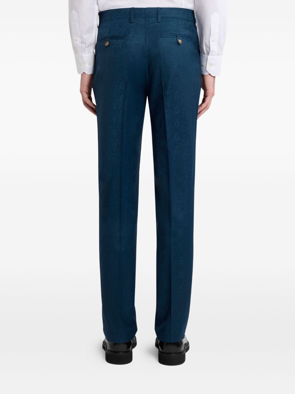 wool straight-leg trousers - 3