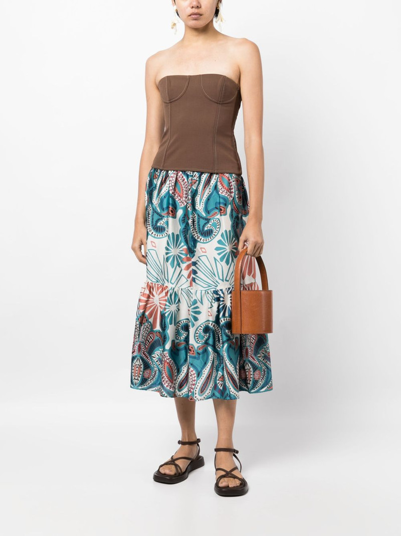 ba&sh botanical-print flared skirt outlook