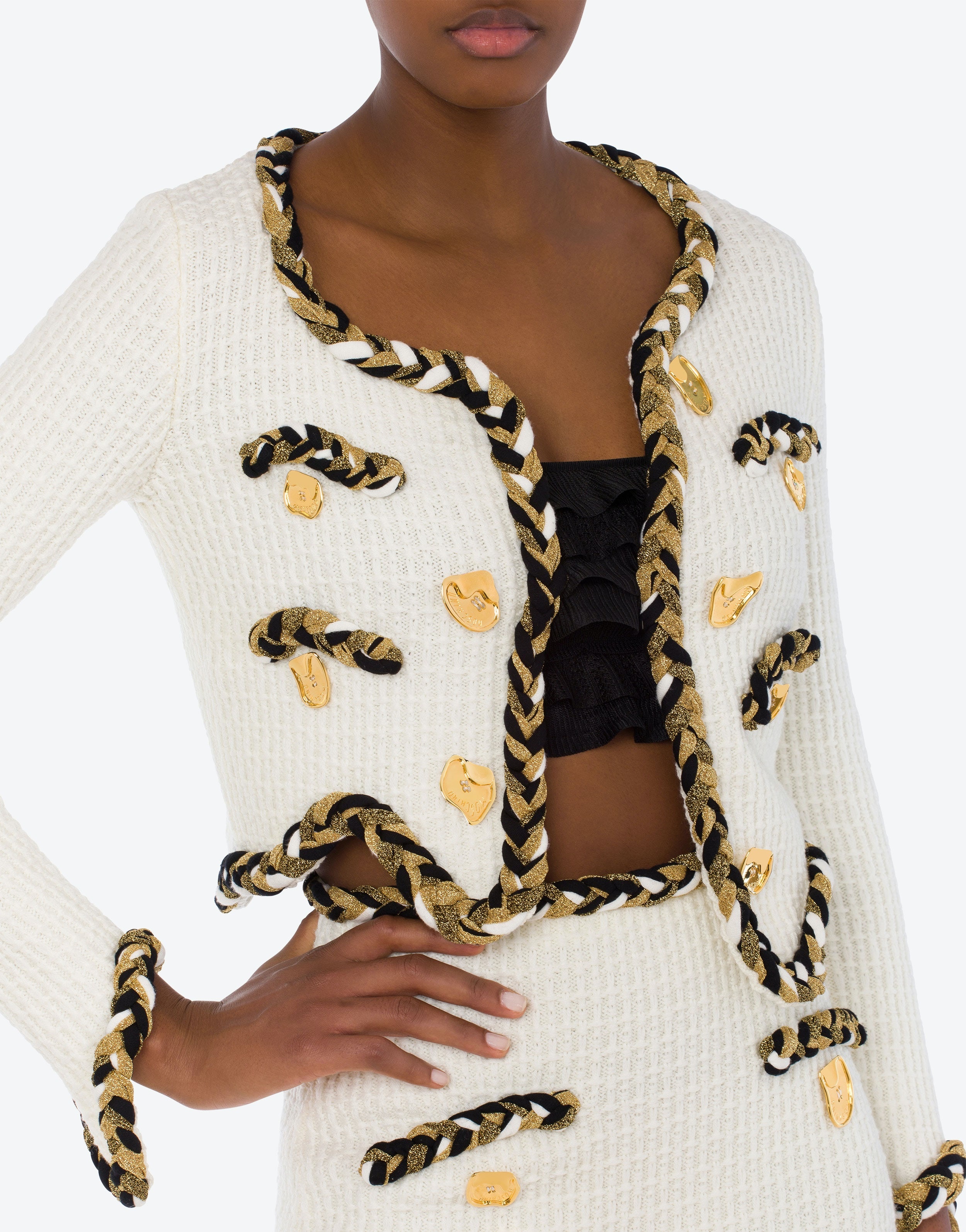 MORPHED EFFECT WOOL CARDIGAN - 4