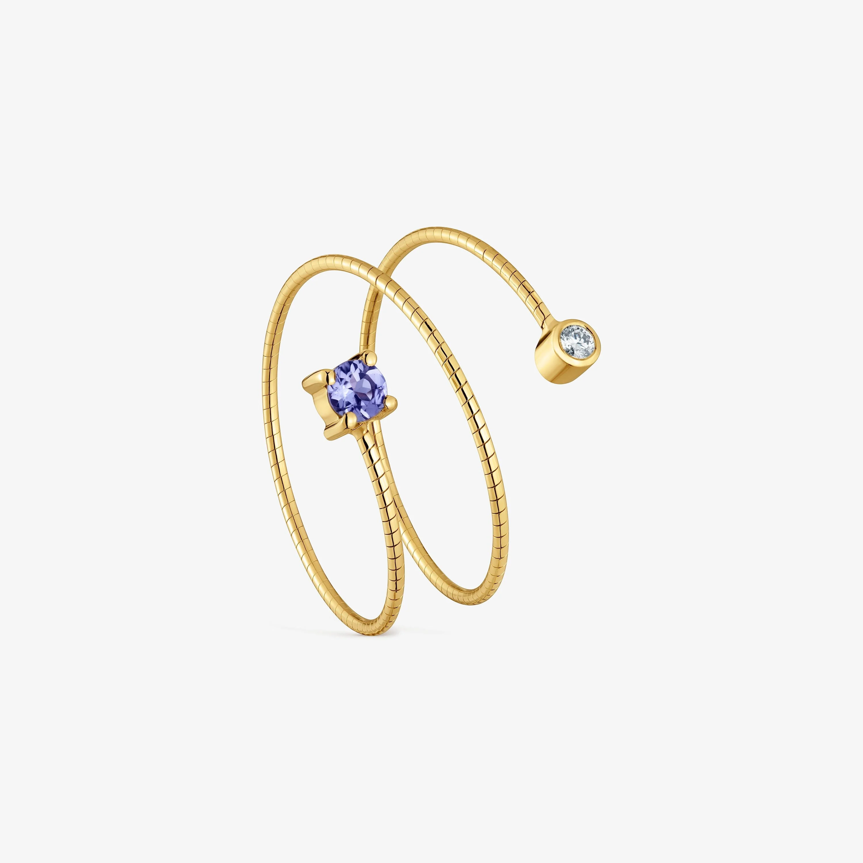 9kt gold, titanium, diamond and tanzanite Open ring TOUS Bucle - 1