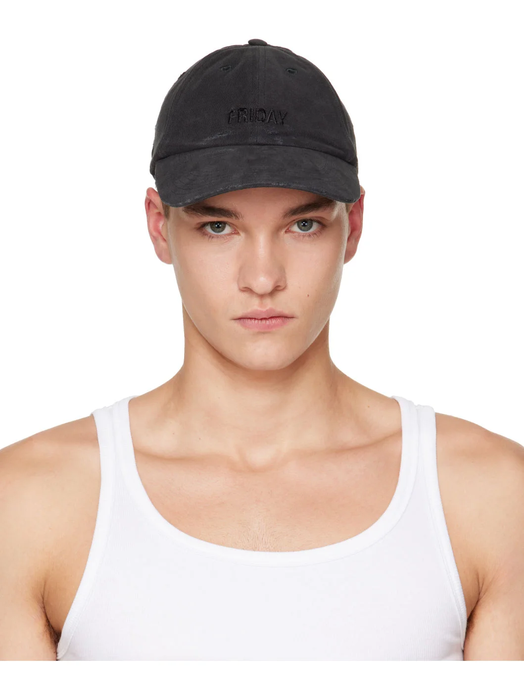 Black 'Friday' Distressed Cap - 1