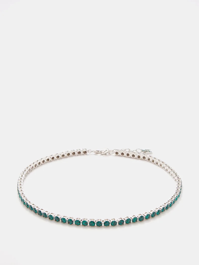 Crystal-embellished tennis necklace - 2