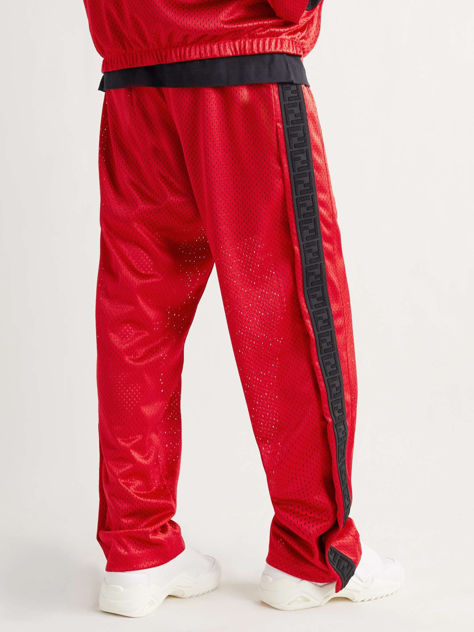 Logo-Trimmed Cotton-Mesh Track Pants - 4