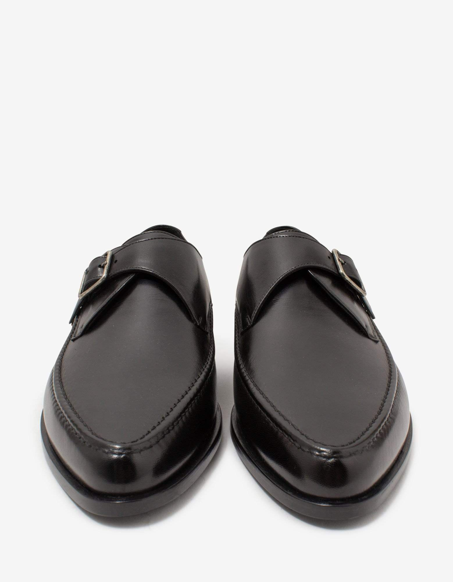 Saint Laurent Marceau Black Leather Monk Strap Shoes - 3