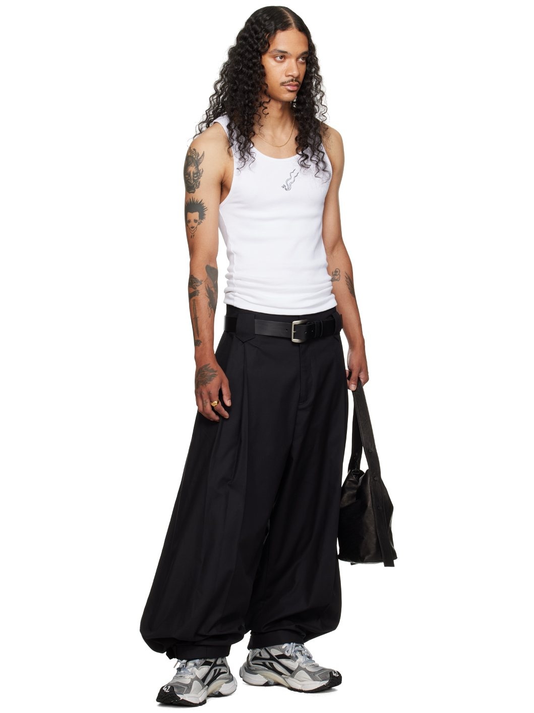 White Logo Embroidered Tank Top - 5