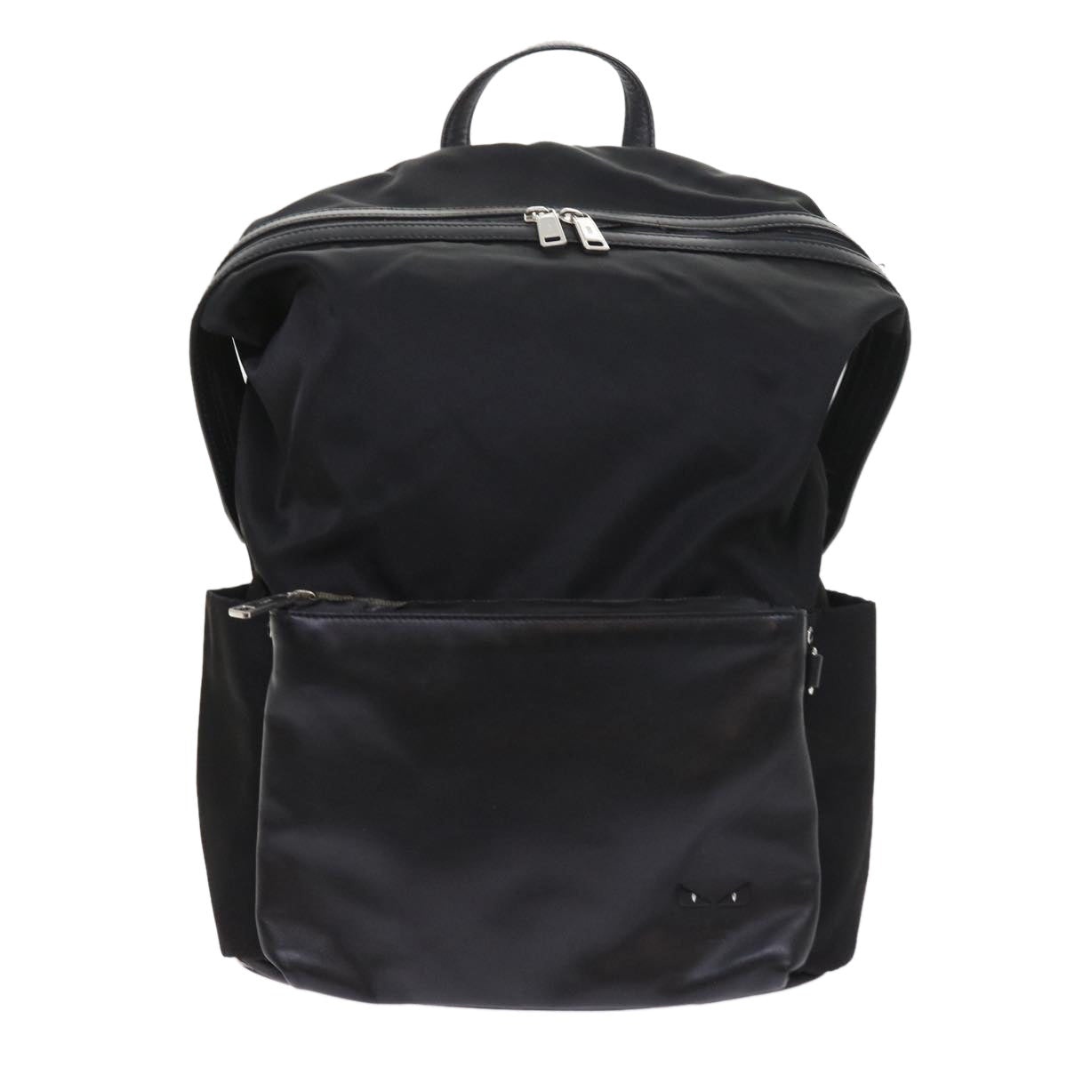 FENDI Backpack Nylon Leather Black - 13
