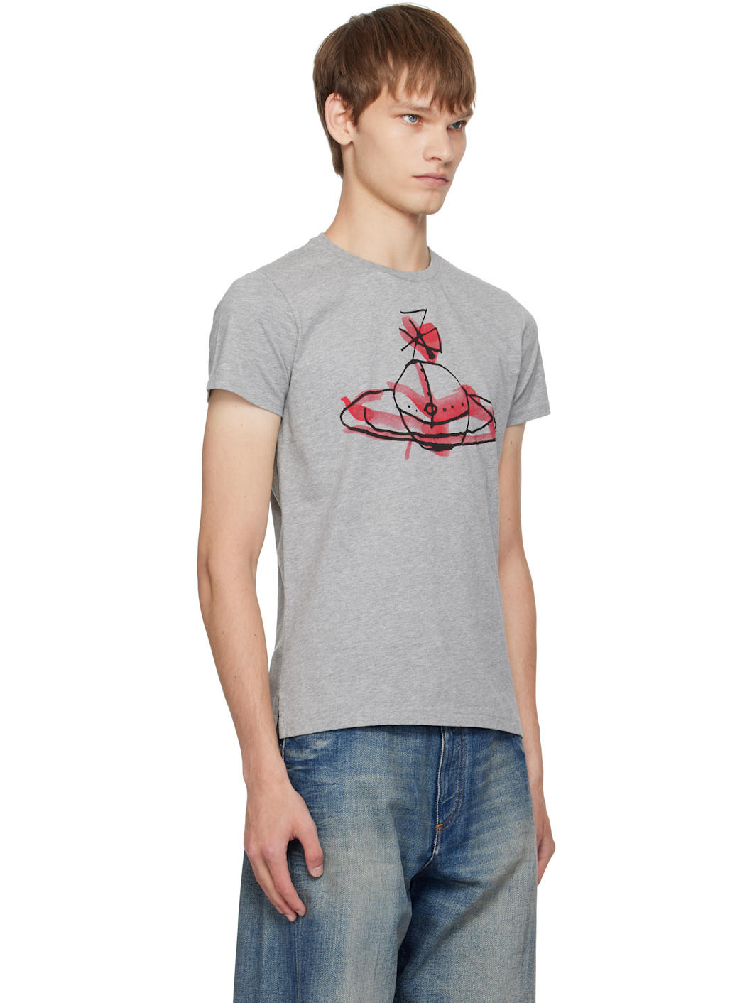 Gray Drawn Orb Peru T-shirt - 2