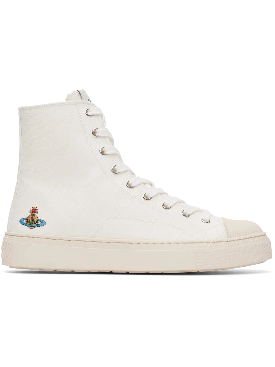 White High Top Plimsoll Sneakers - 1