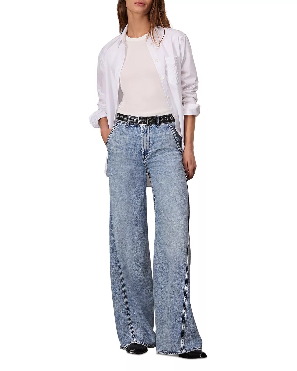 Featherweight High Rise Wide Leg Jeans in Annie - 2