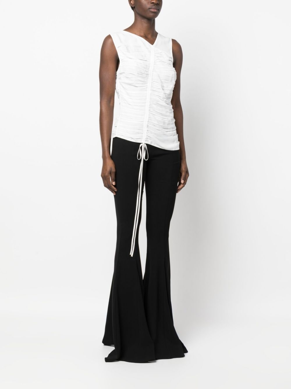 ruched-detail sleeveless blouse - 3