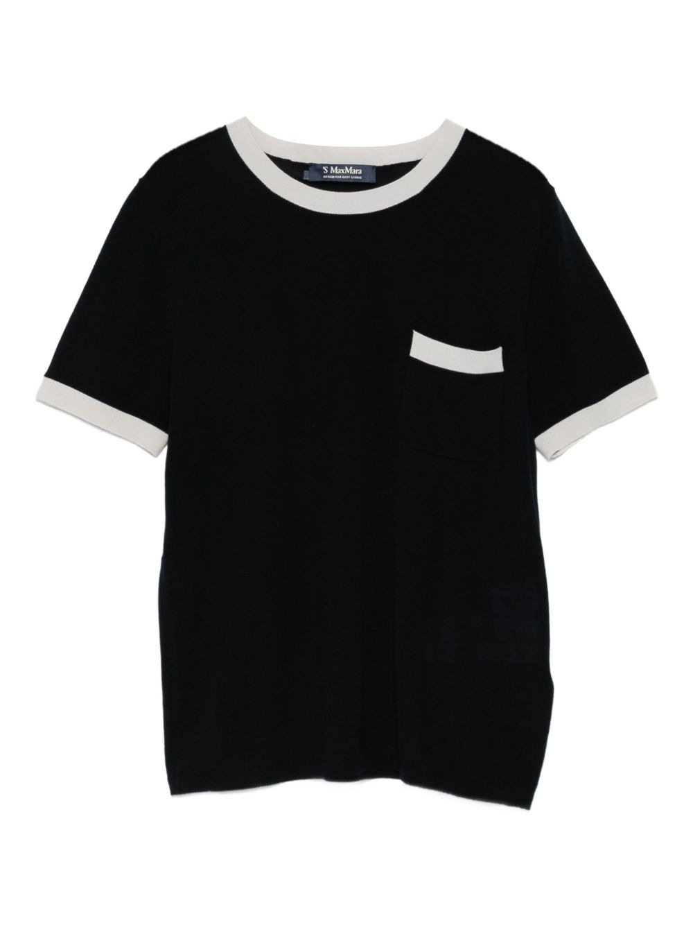 contrast-trim wool top - 1