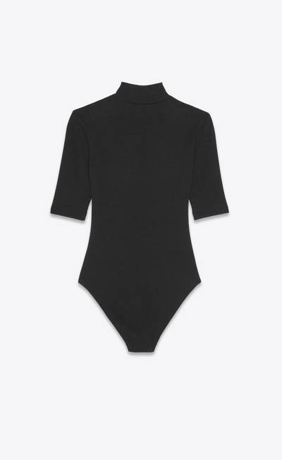 SAINT LAURENT turtleneck bodysuit in ribbed jersey outlook