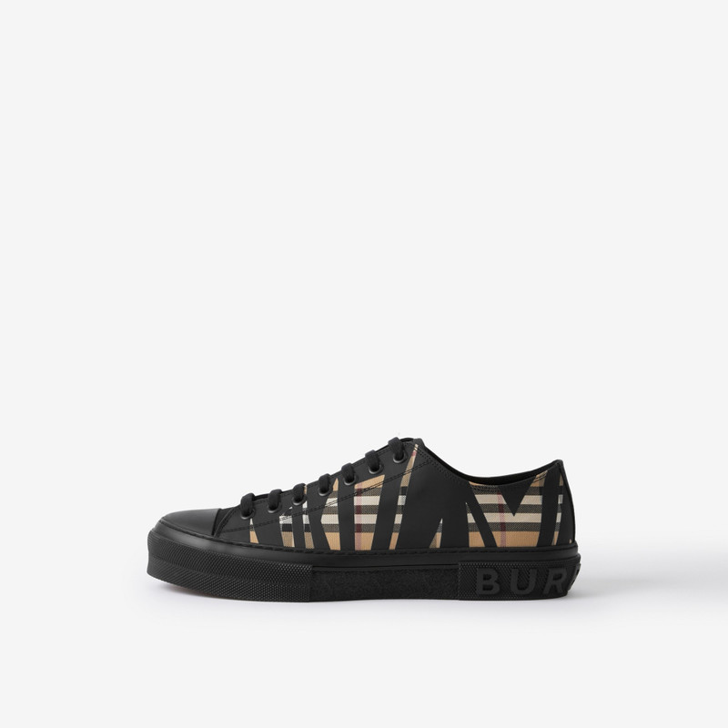 Sliced Check Cotton Sneakers 5