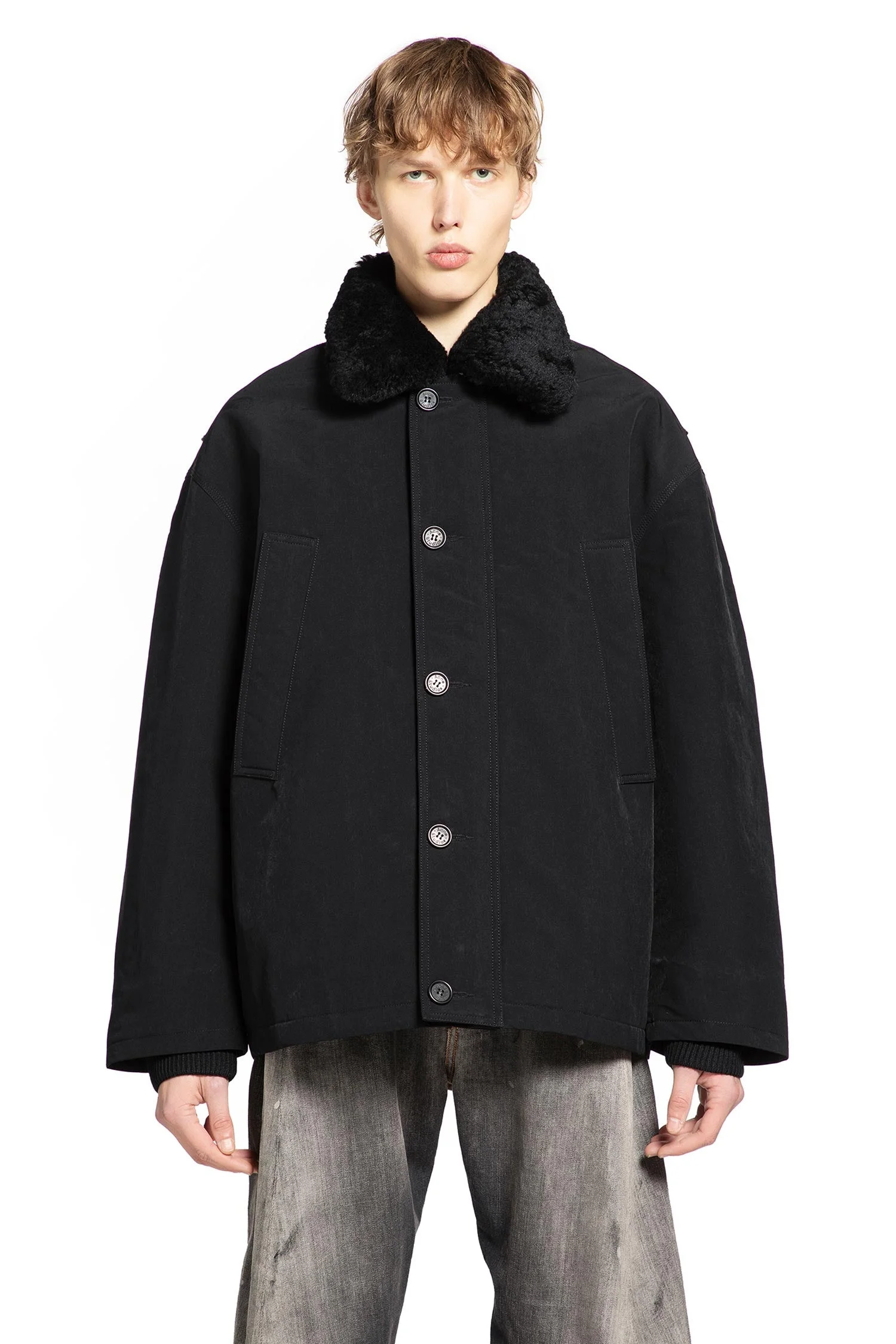 Nylon Shearling Jacket - 1