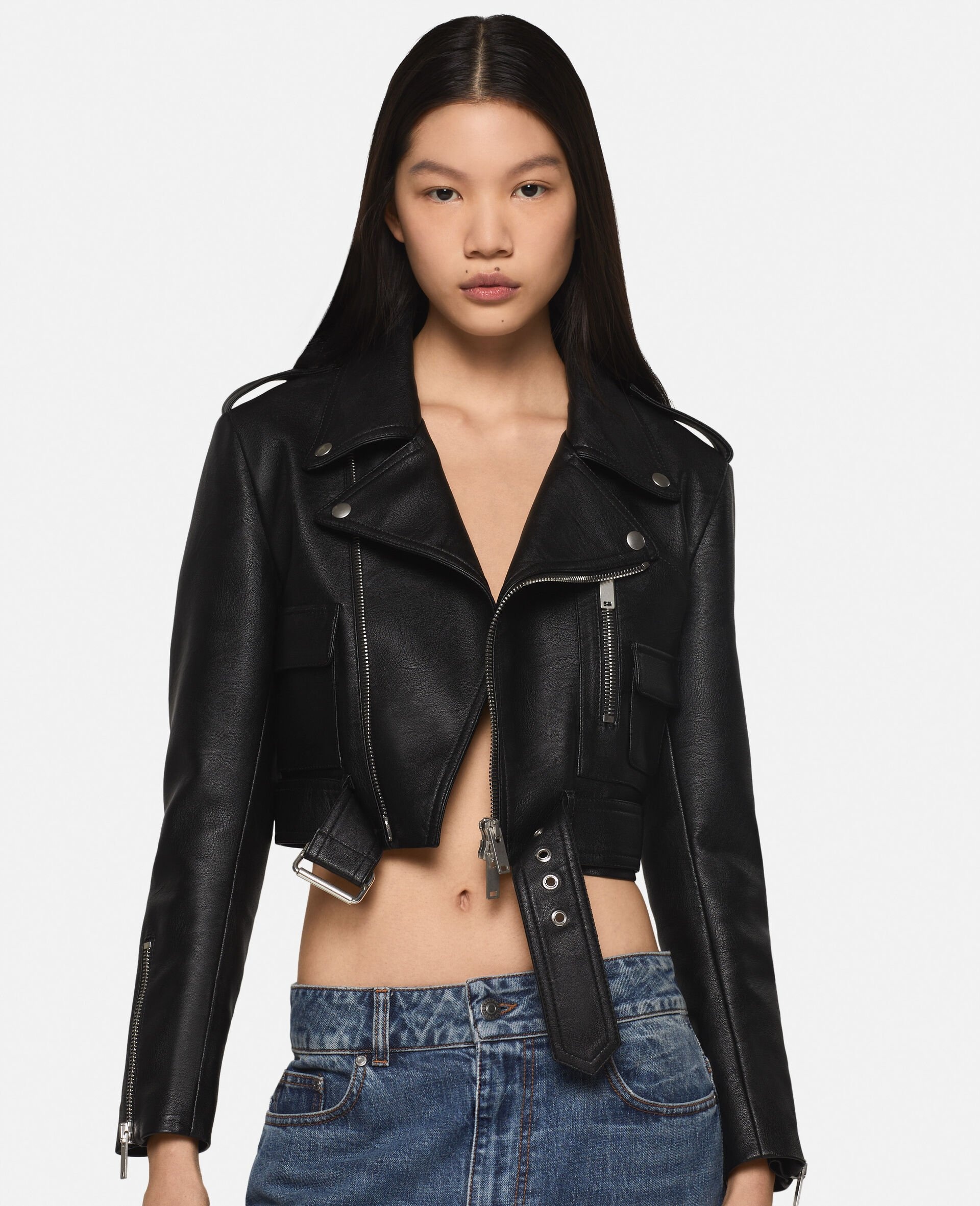 Cropped Alter Mat Biker Jacket - 5