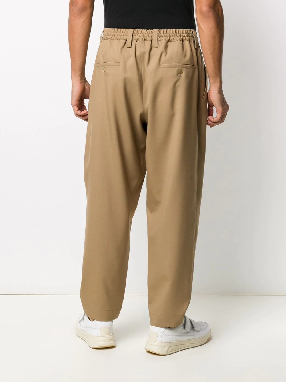 drop-crotch tapered trousers - 4