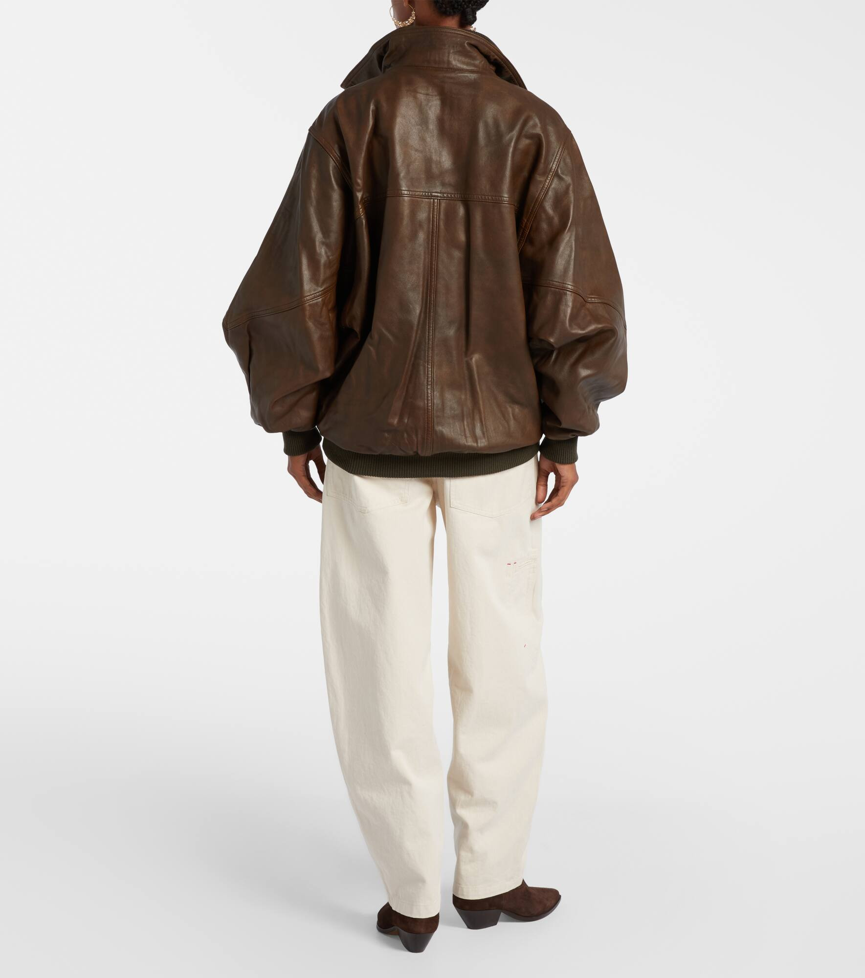 Dorry oversized leather jacket - 3