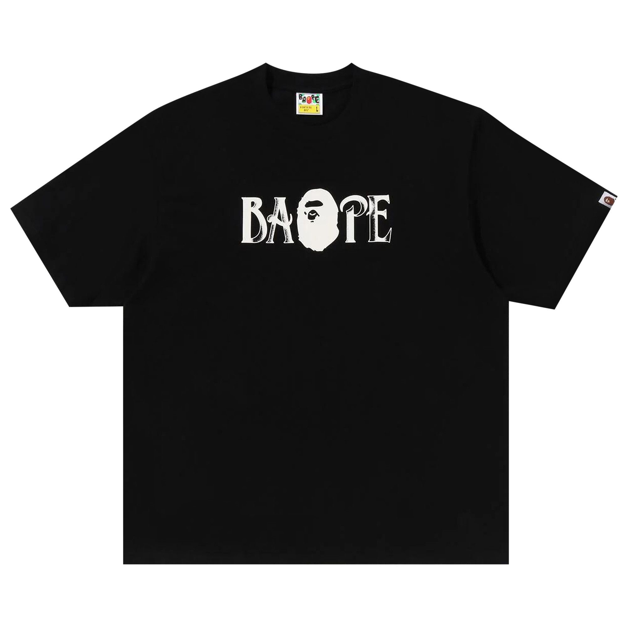 BAPE Screen Print Logo Relaxed Fit Tee 'Black' - 1