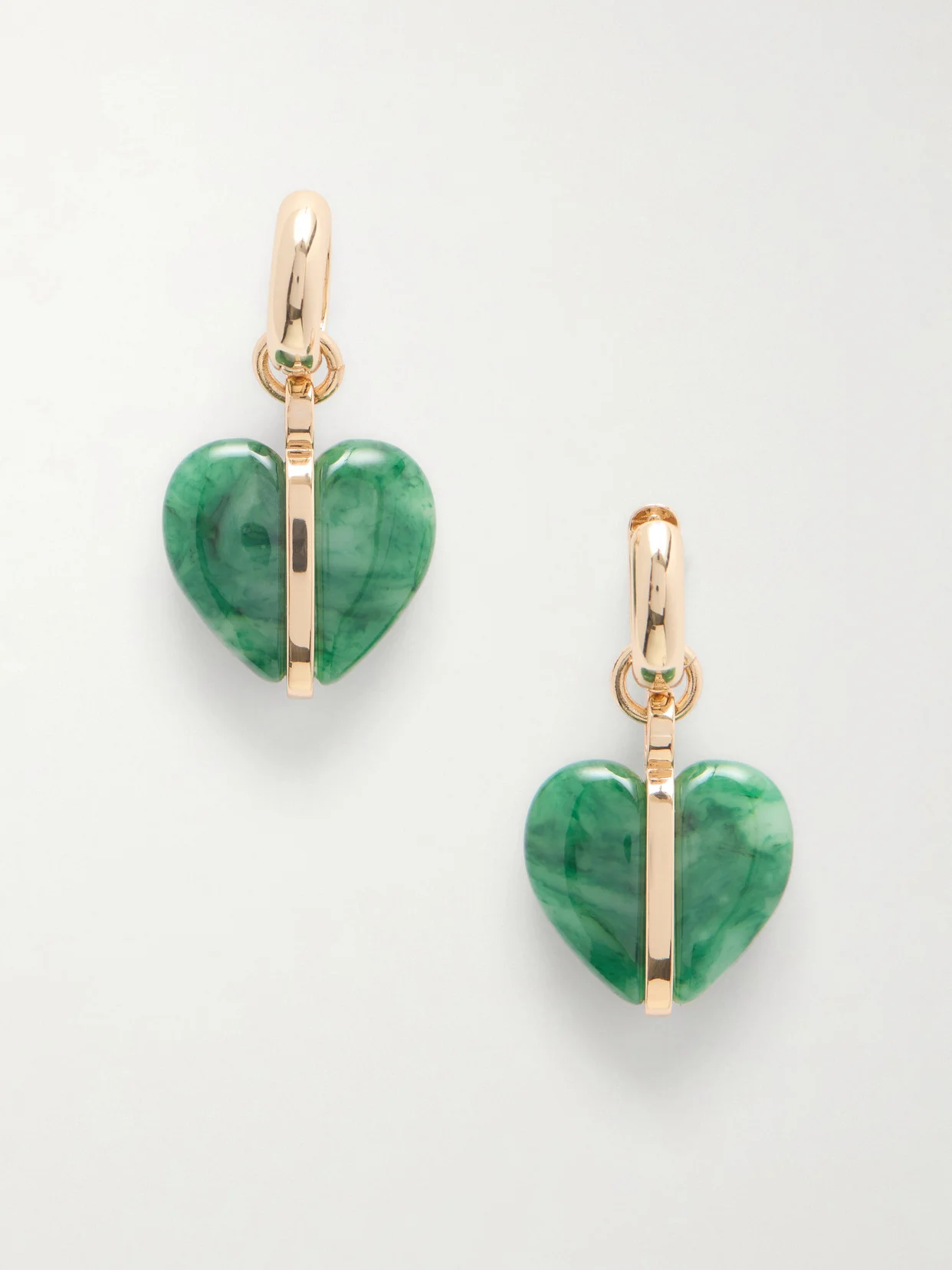 The Stone Mini Heart Gold-tone And Agate Earrings - 1