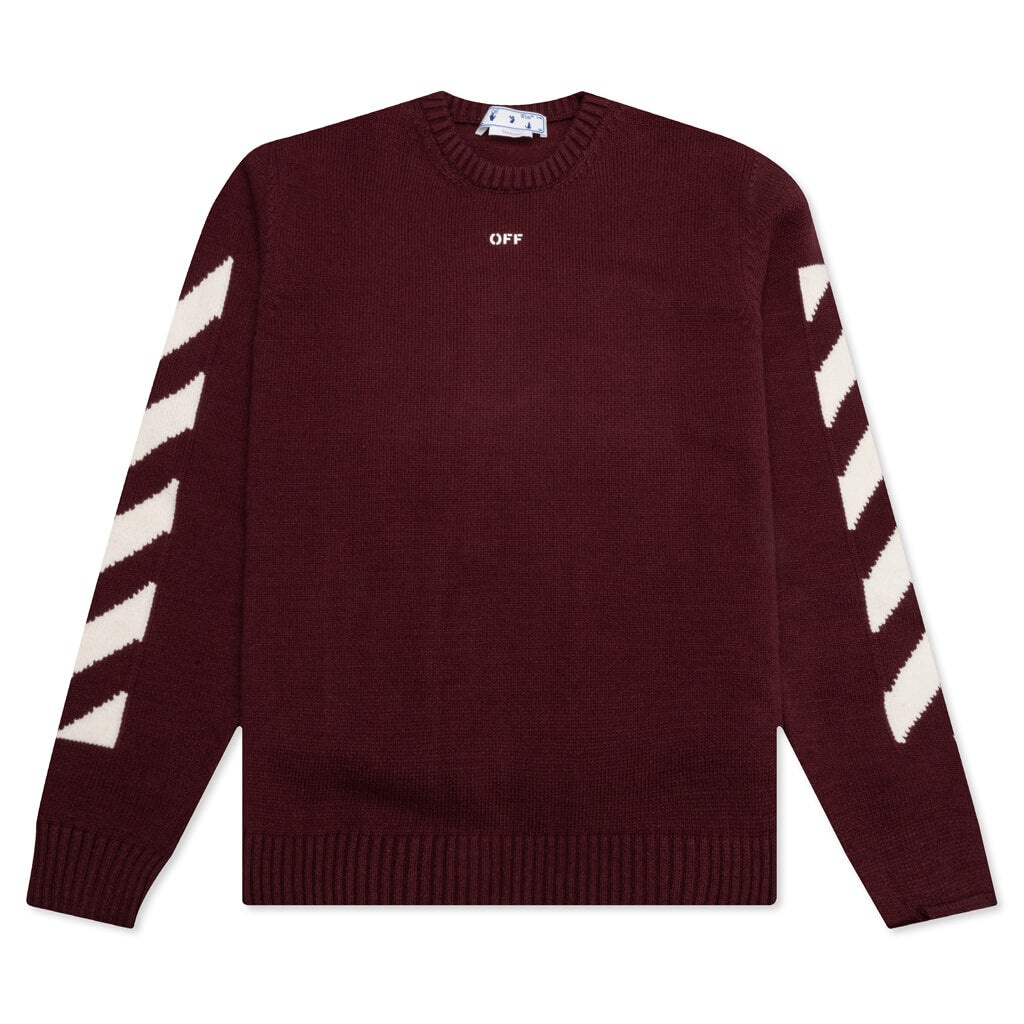 OFF-WHITE C/O VIRGIL ABLOH DIAG ARROW KNIT CREWNECK - BAROLO WHITE - 1