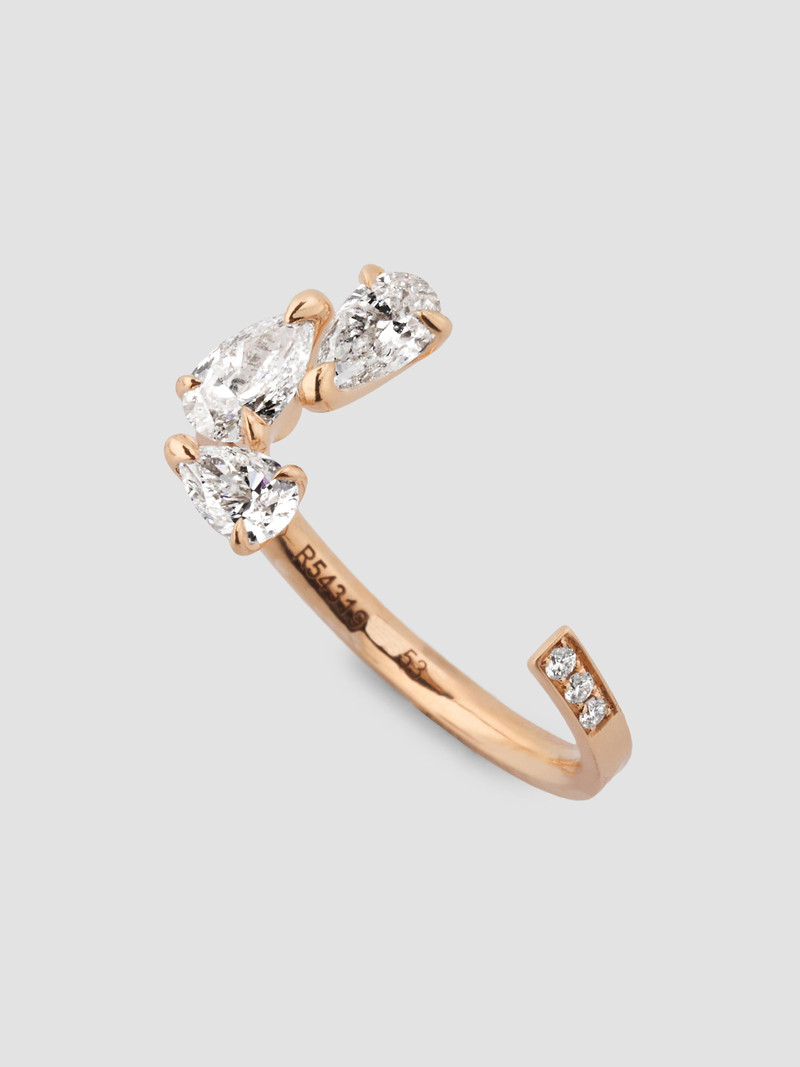 Women's Serti Sur Vide 18K Rose Gold & 0.82 TCW Diamond Cuff Ring - Pink Gold 1