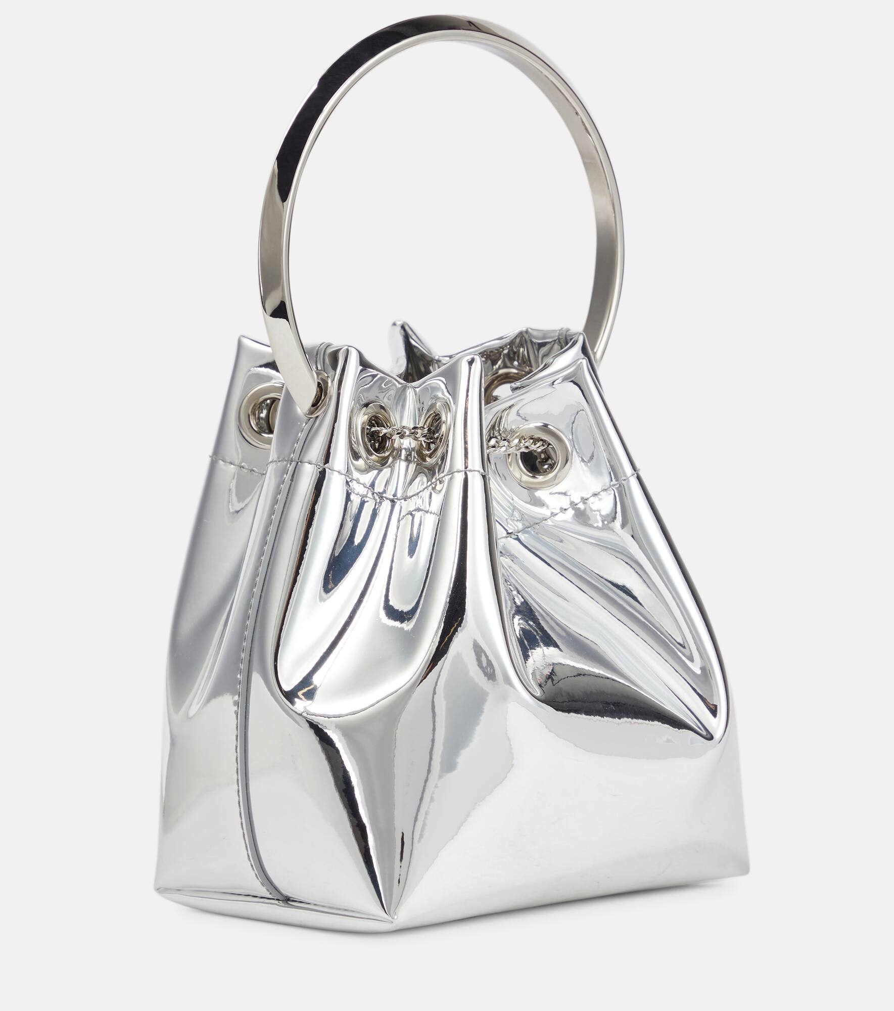 Bon Bon mirrored faux leather bucket bag - 4