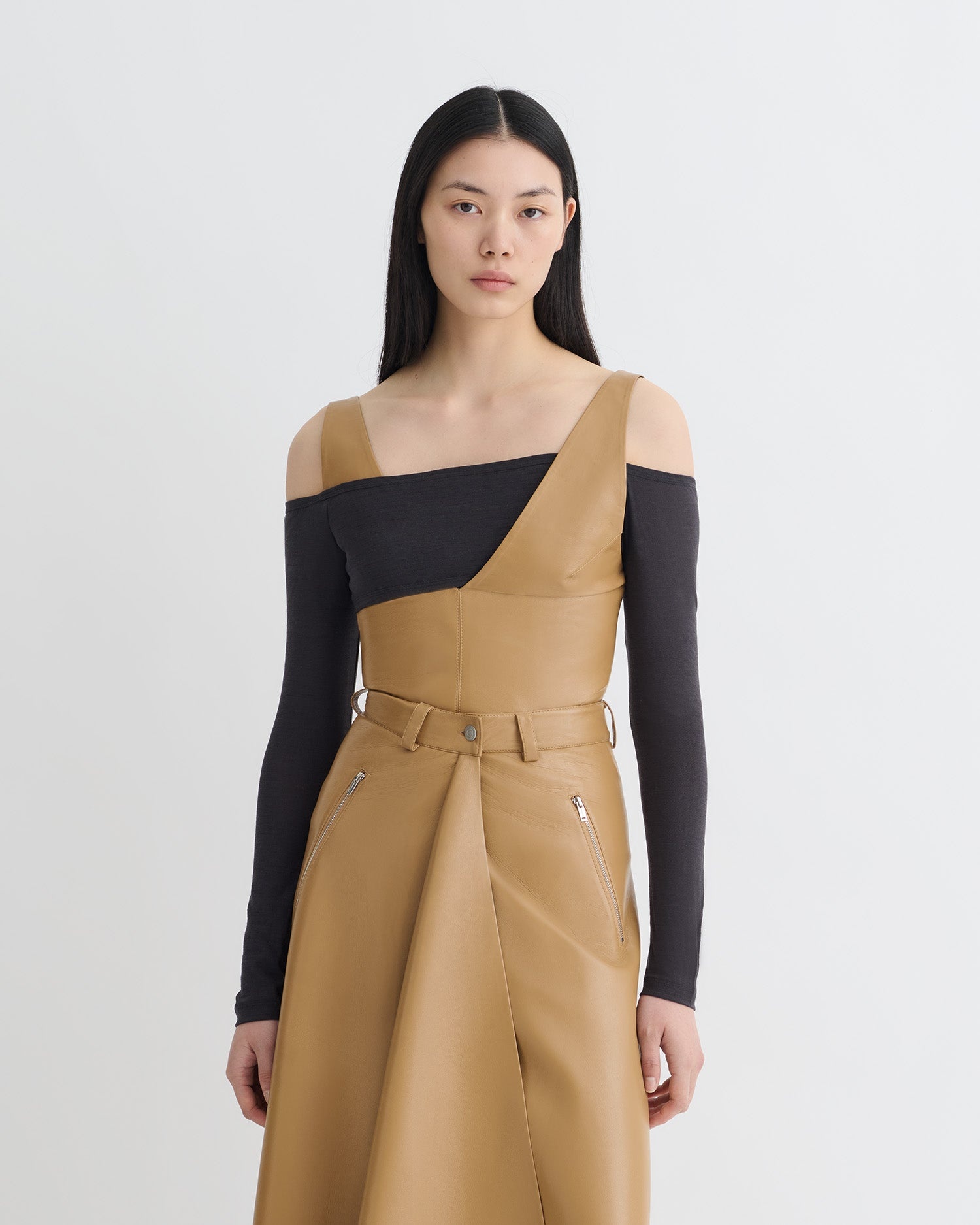 Wool Jersey and Okobor™ Alt-Leather Top - 4