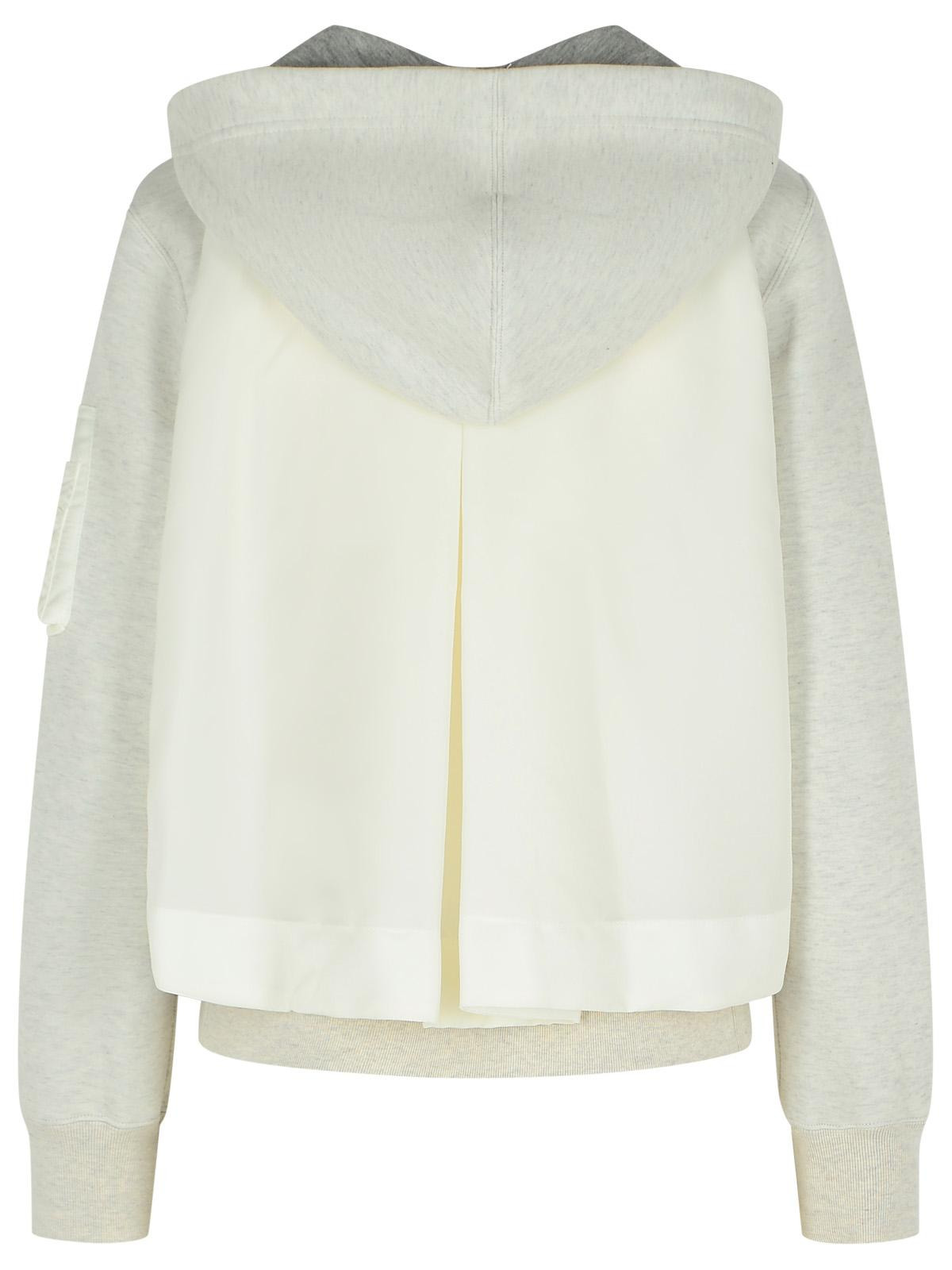 Sacai Grey Cotton Blend Sweatshirt Women - 3