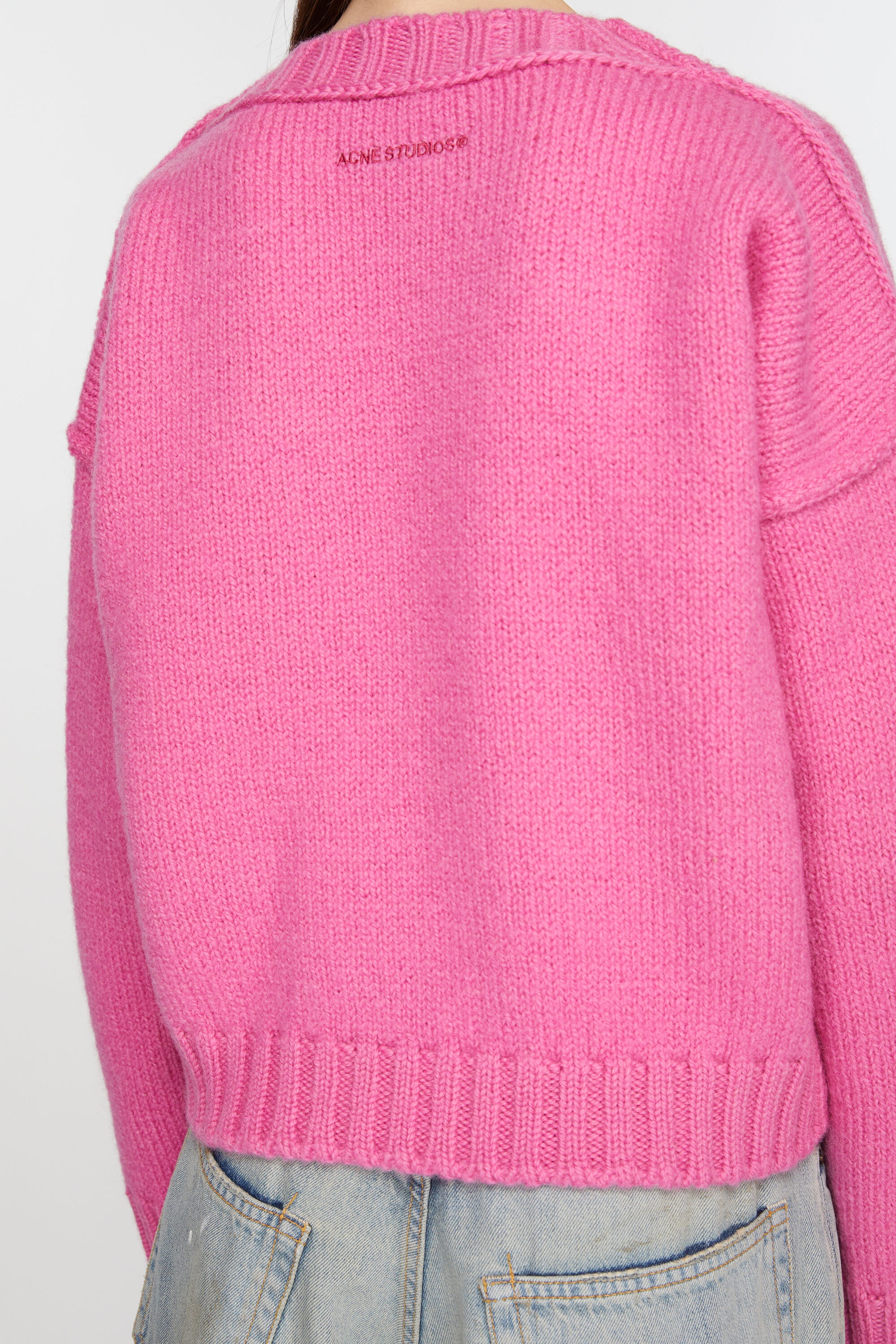 Crew neck wool jumper - Pink - 4