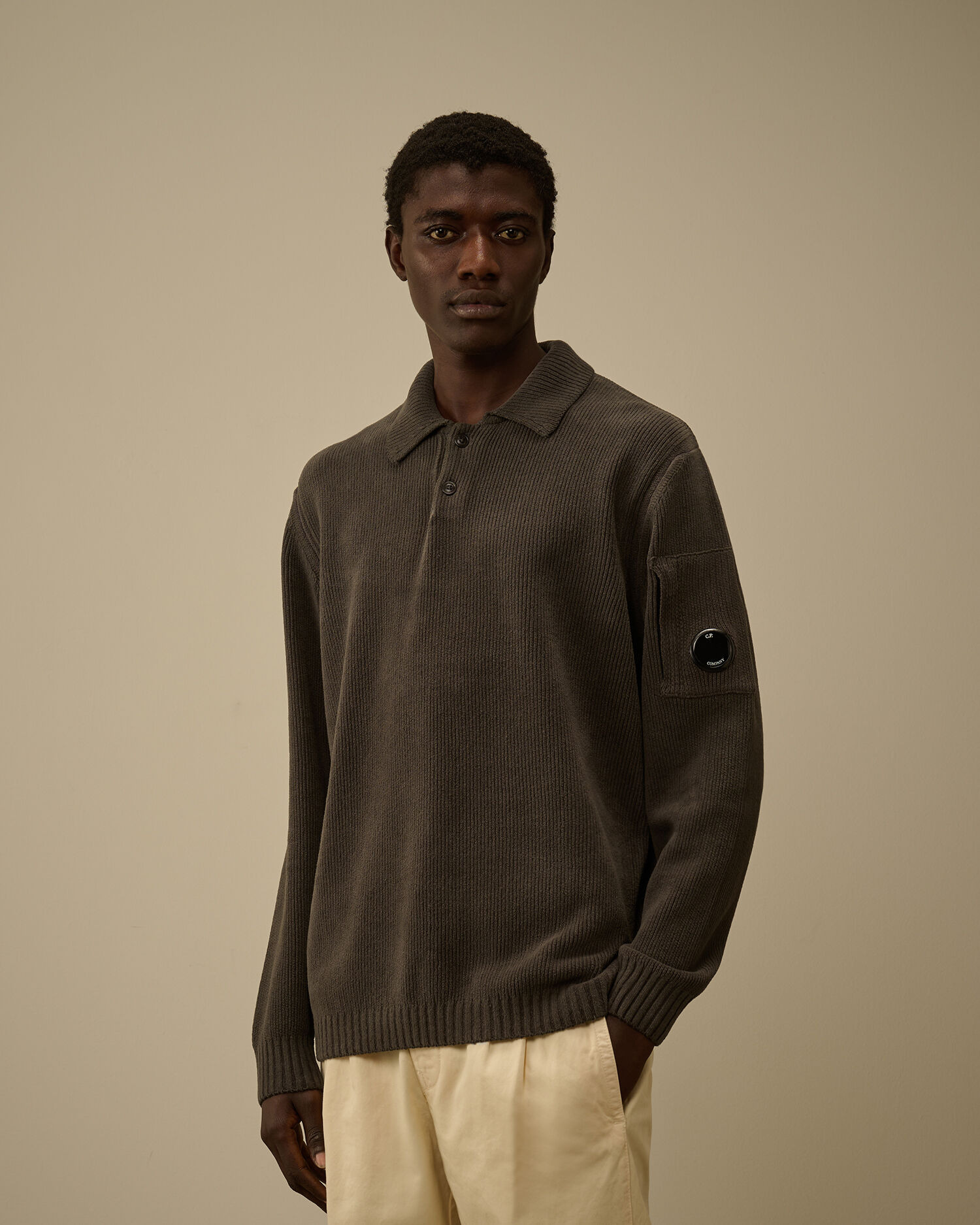 Cotton Chenille Polo Sweater - 3