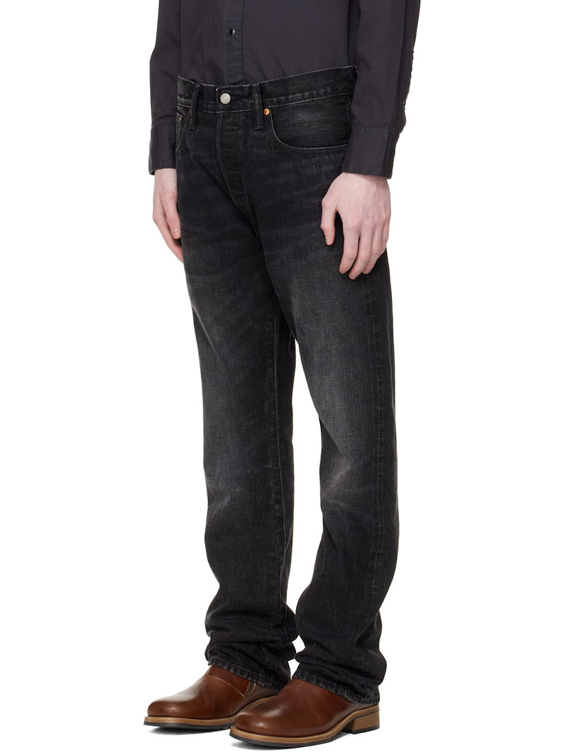 RRL by Ralph Lauren Black Slim Boot Distressed Selvedge Jeans outlook