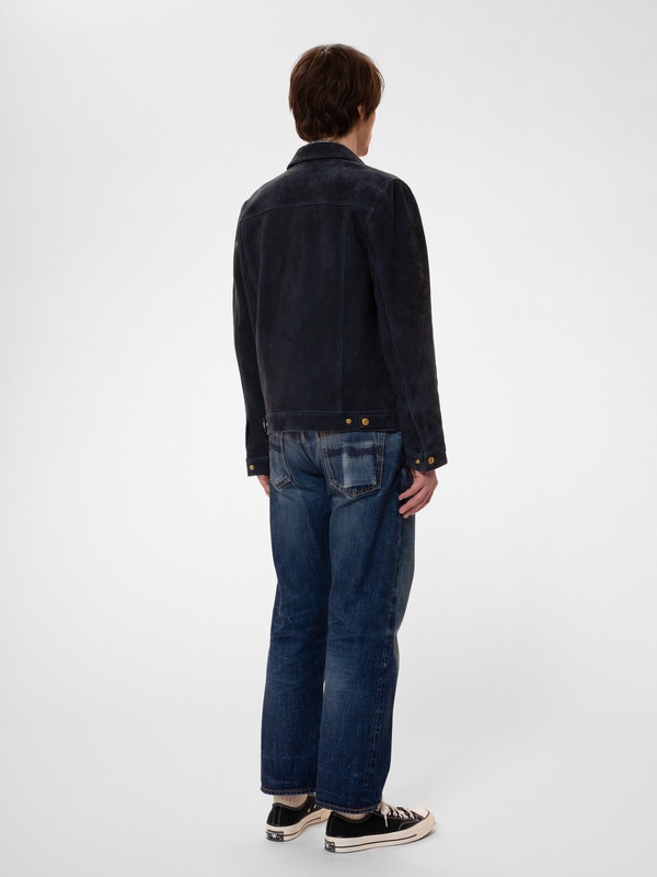 nudie jeans robby nubuck jacket レザージャケット Nudie Jeans Brown Robby Nubuck Jacket In Dark Brown - 49