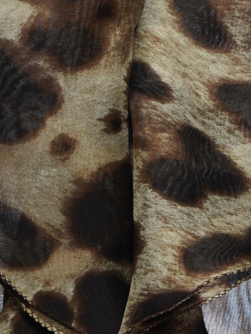 Leopard print ruffled silk chiffon shirt - 5