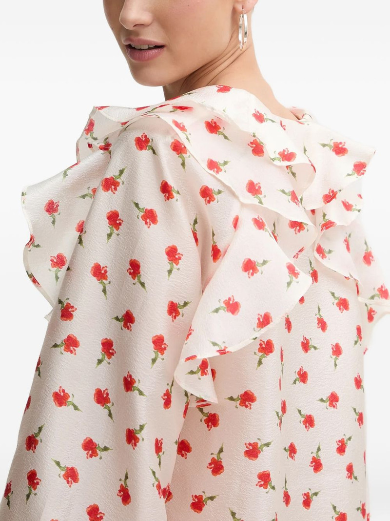 ruffled floral-print blouse 4