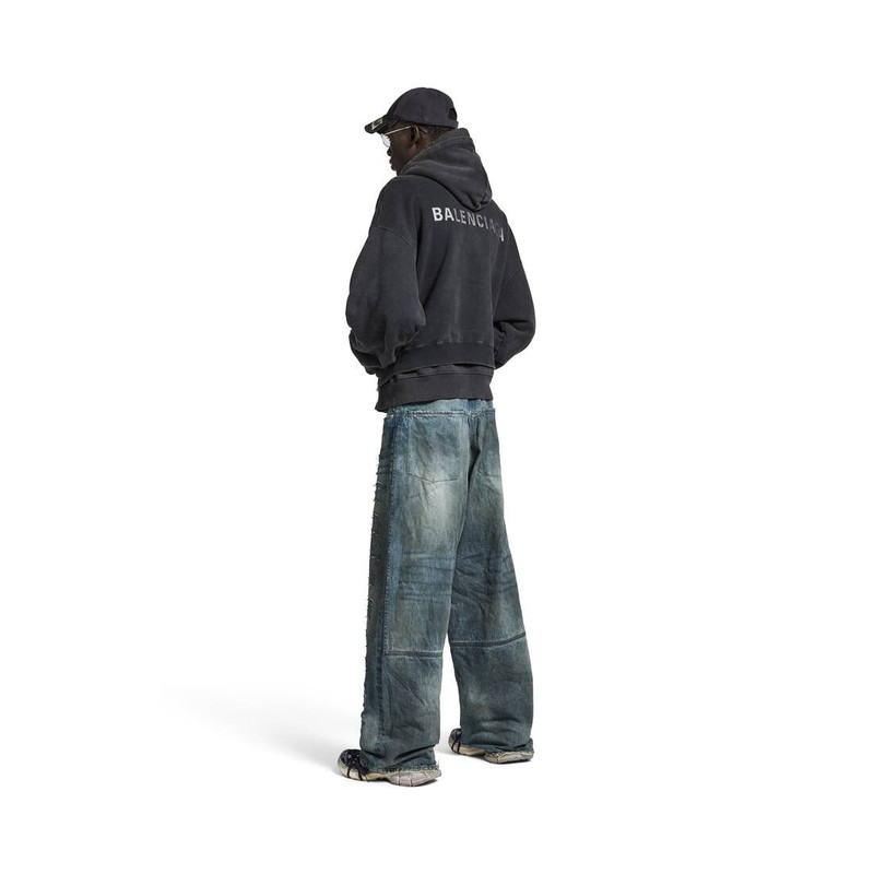 Men's Layered Zip-up Hoodie in Faded Black 4