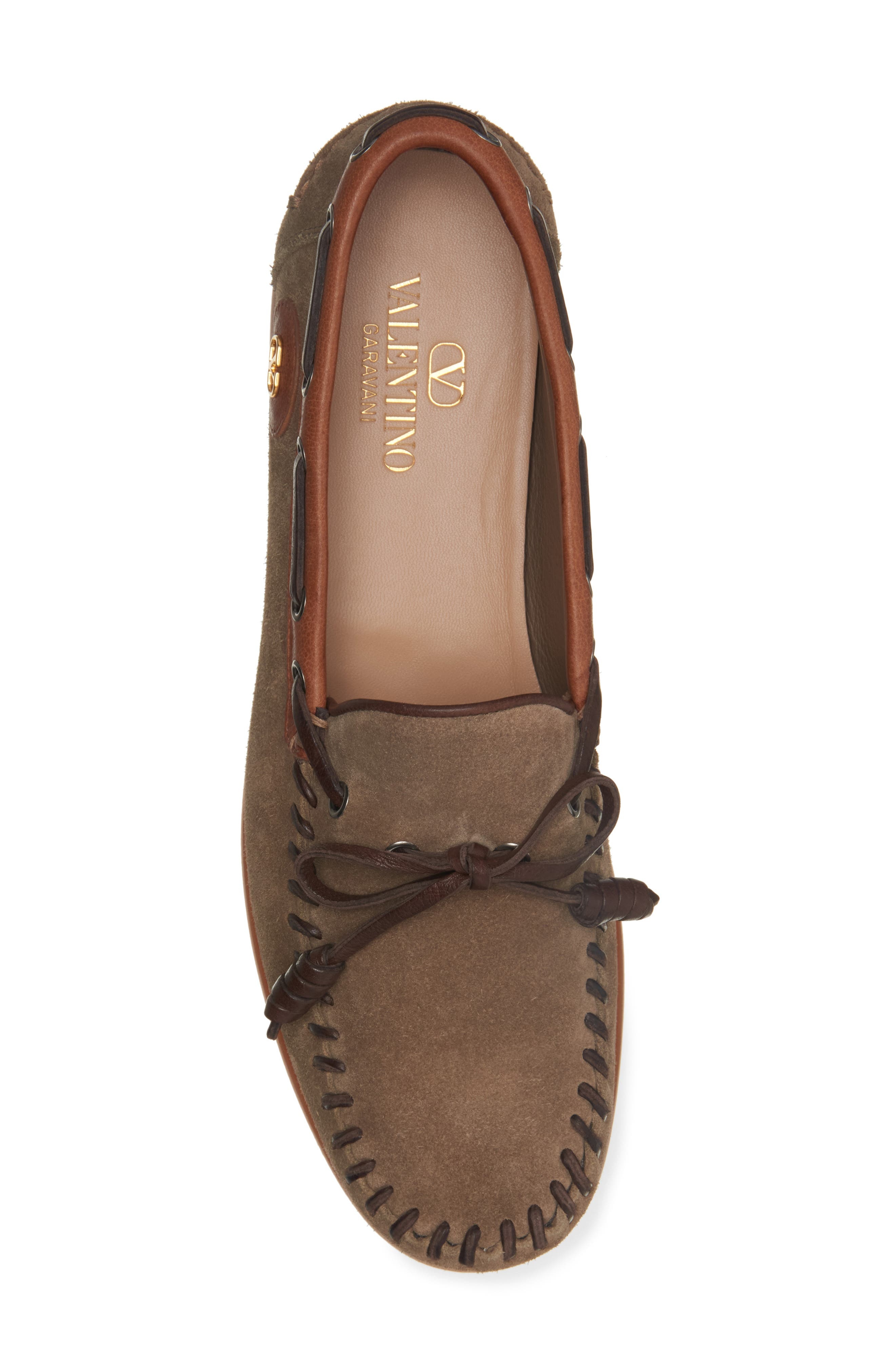 Valentino Garavani VLOGO Boat Shoe in Tobacco at Nordstrom - 5