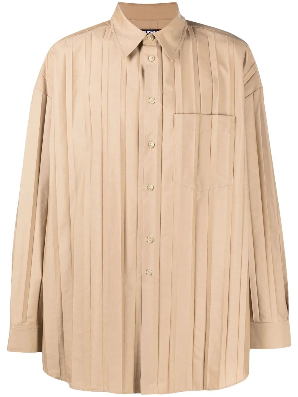 long-sleeve pleated shirt - 1