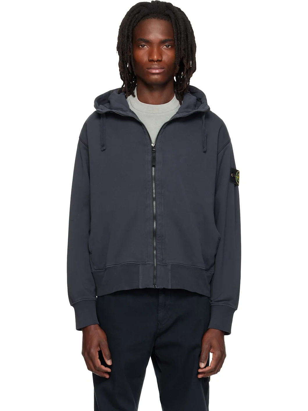 Navy 6100009 Organic Cotton Fleece Hoodie - 1