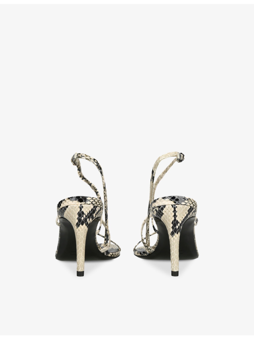Loop snake-print leather heeled sandals - 4