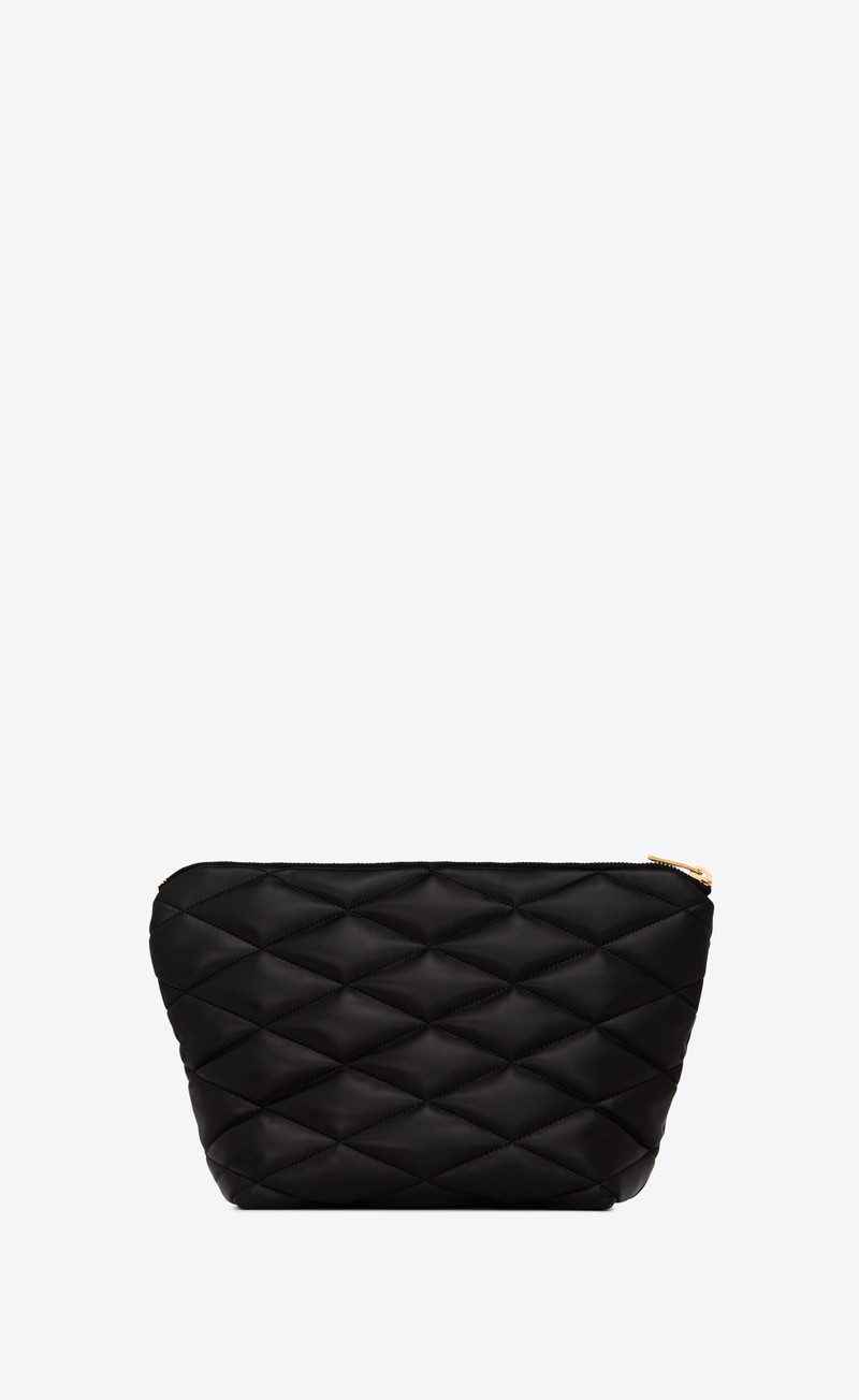 SAINT LAURENT sade pouch in quilted lambskin outlook