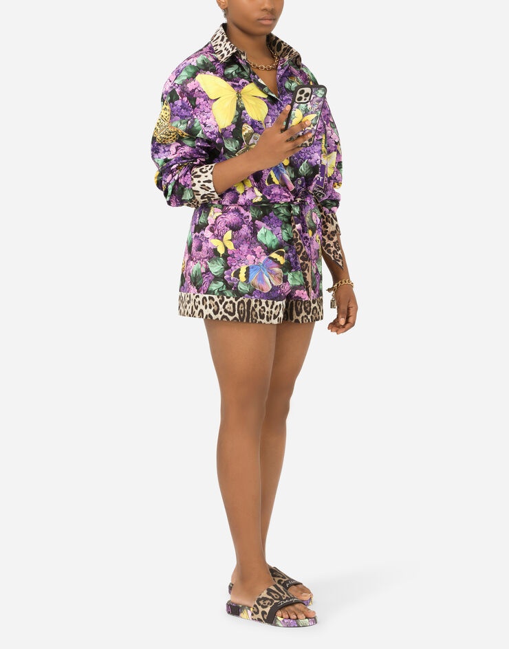 Butterfly-print poplin shorts - 2