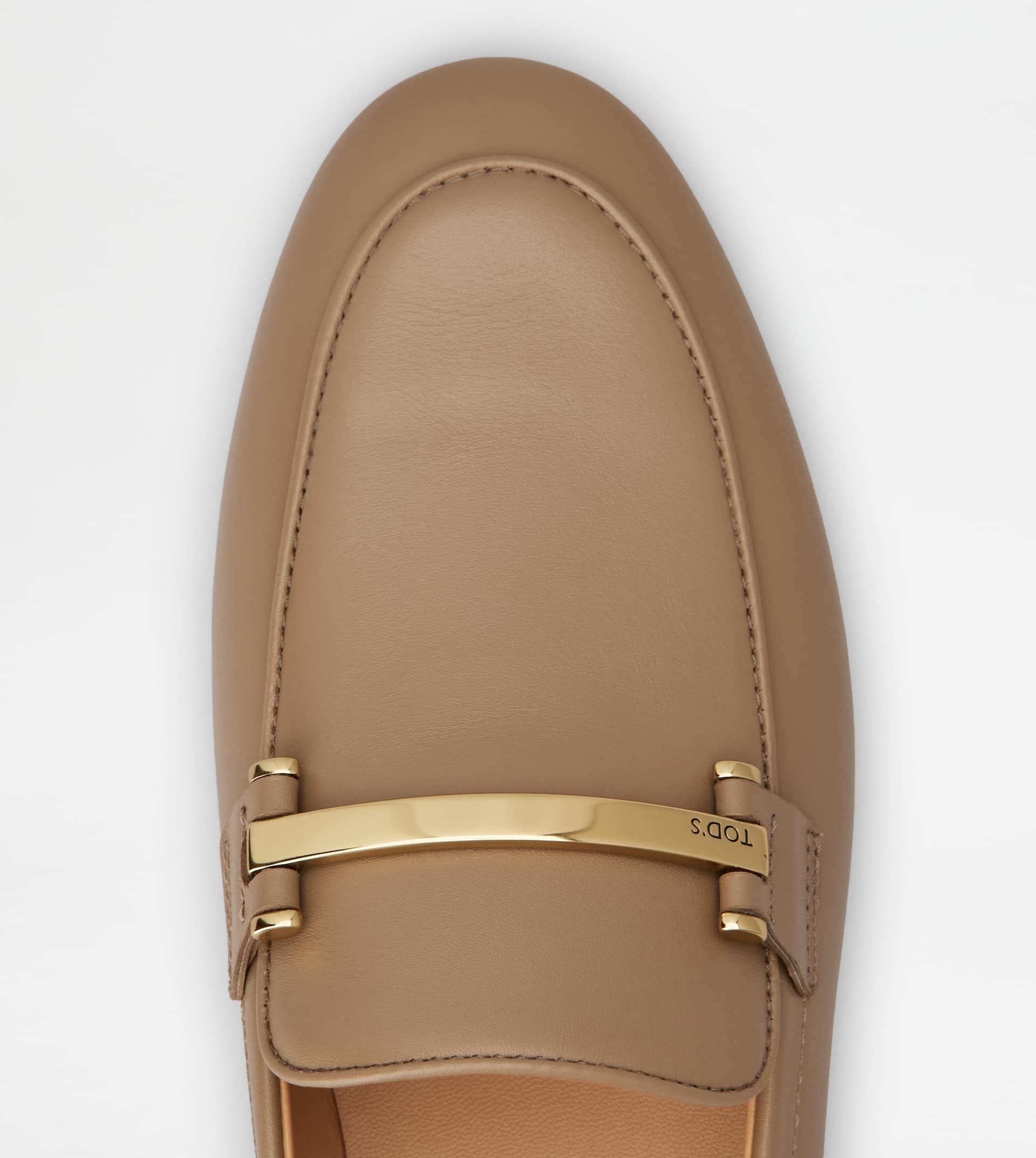 LOAFERS IN LEATHER - BEIGE - 5
