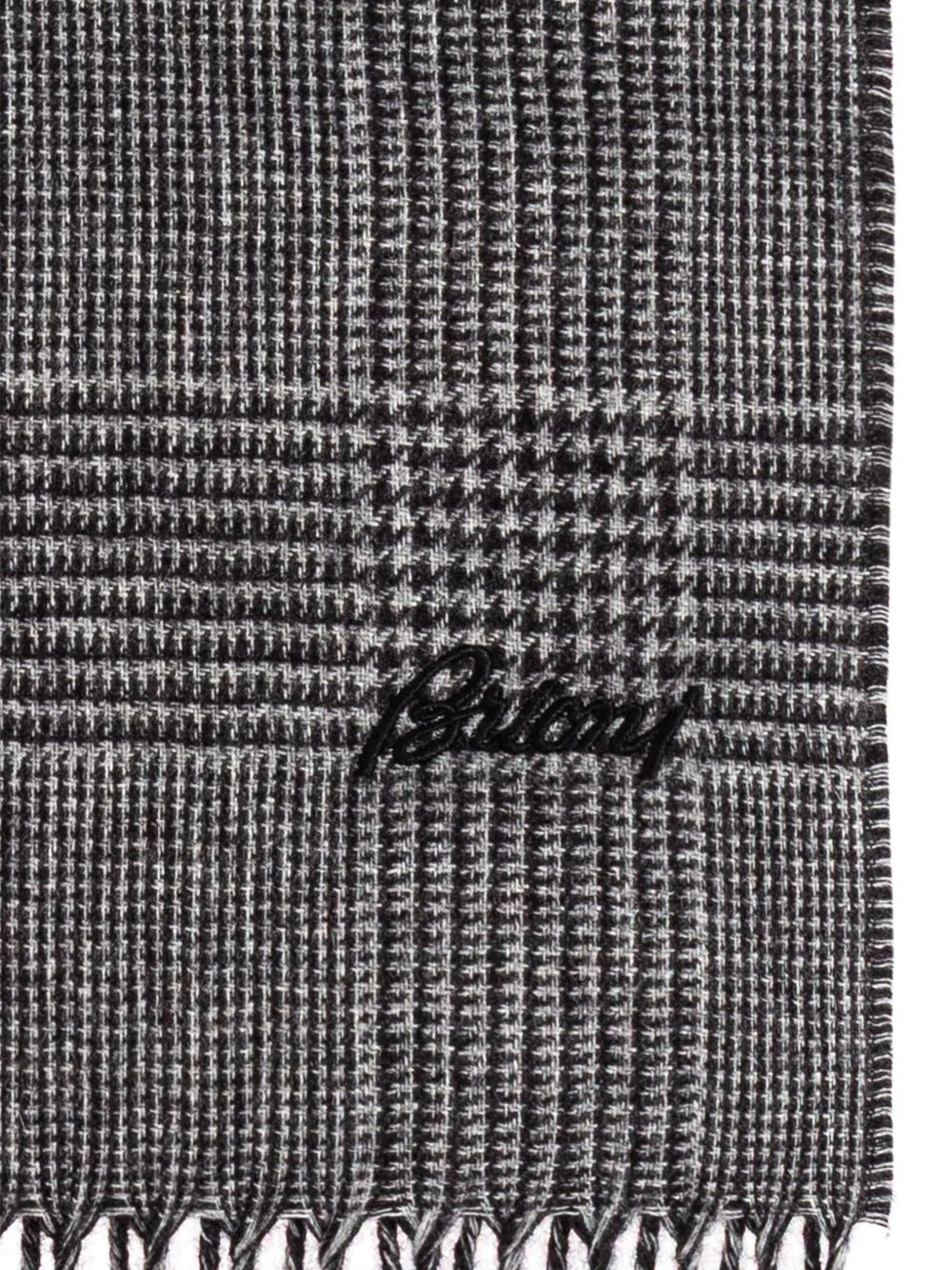 houndstooth-pattern fringed scarf - 2