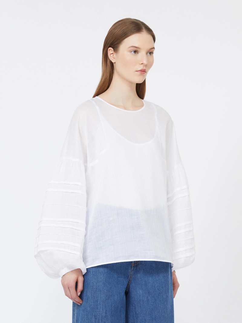 PAESE Ramie gauze blouse - WHITE 3