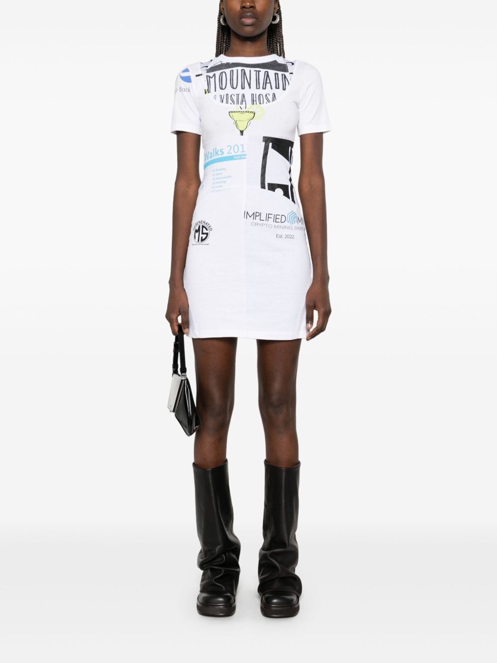 graphic T-shirt mini dress - 2