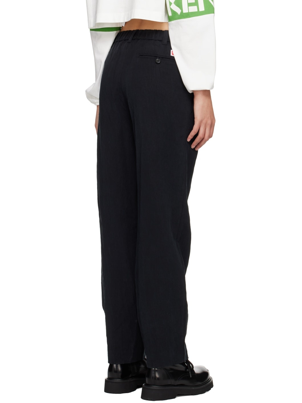 Black Kenzo Paris Tailored Trousers - 3