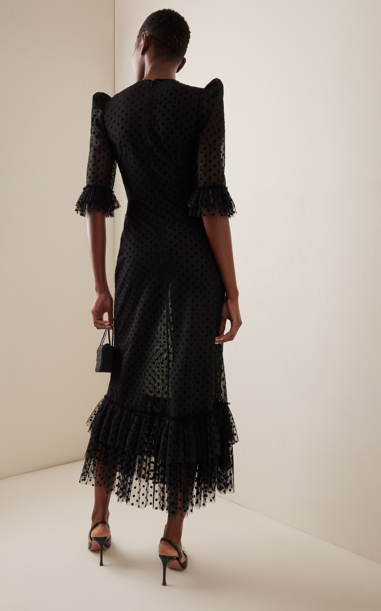 THE VAMPIRE'S WIFE The Cinderella Dotted Tulle Maxi Dress black