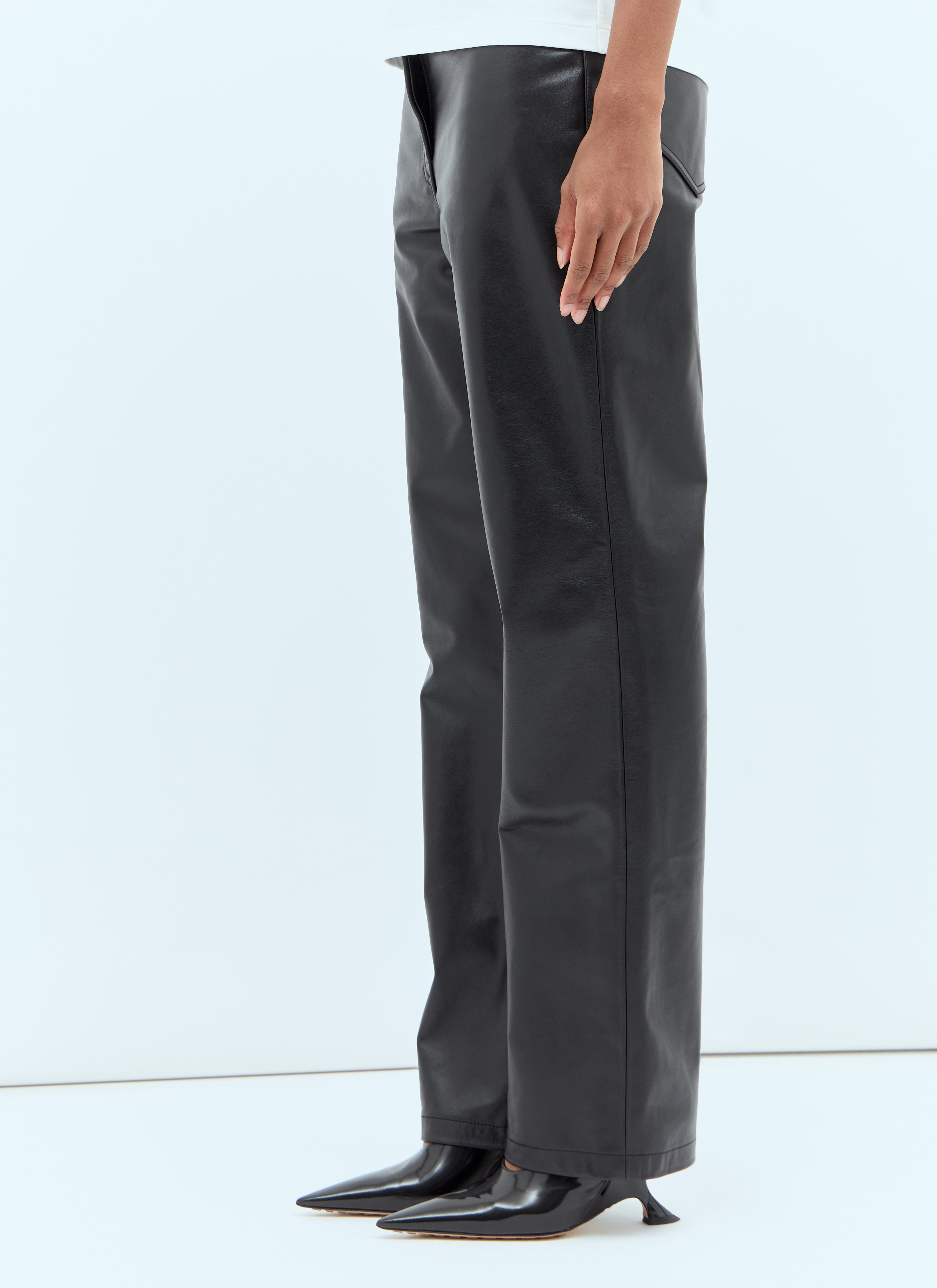 Toteme Women Straight Leather Pants - 3